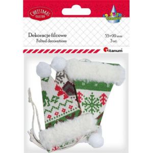 Zawieszki filcowe Titanum Czapki, 3szt